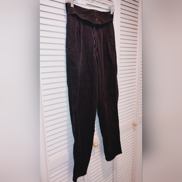 Women's Vintage Trumps Sport High Waisted Fold Over Black Jeans. - Picture 6 of 6